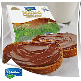 Масло вершкове з какао «Шоколадне» 62% жиру, 200г.