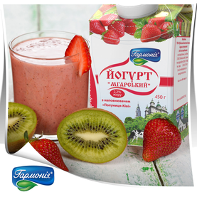 Йогурт «Мгарський» Полуниця-Ківі, 2,2% жиру, 450г.