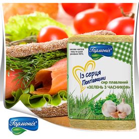 Сирок плавлений зі смаком "Зелень з часником"