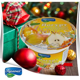 Йогурт в стакані "Яблуко-Обліпиха-Груша-Злаки"